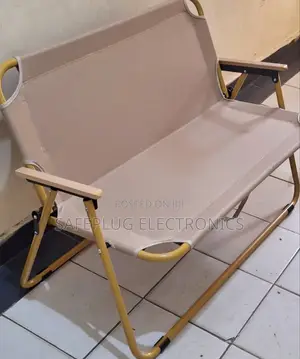Portable Double Seat Camping Chair With Wood Armrest