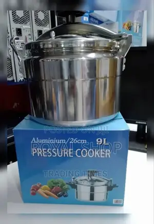 Two Handle Aluminum Pressure Cooker 9 Litres