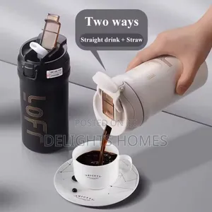 600ml (20 Oz) Loff Thermos Cup With Straw-Re