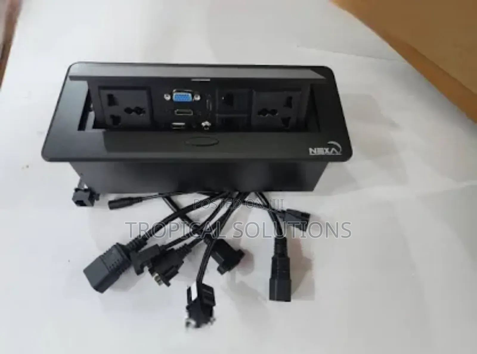 Sockets Black Pop Up Multifunction Socket With 2 Universal Sockets
