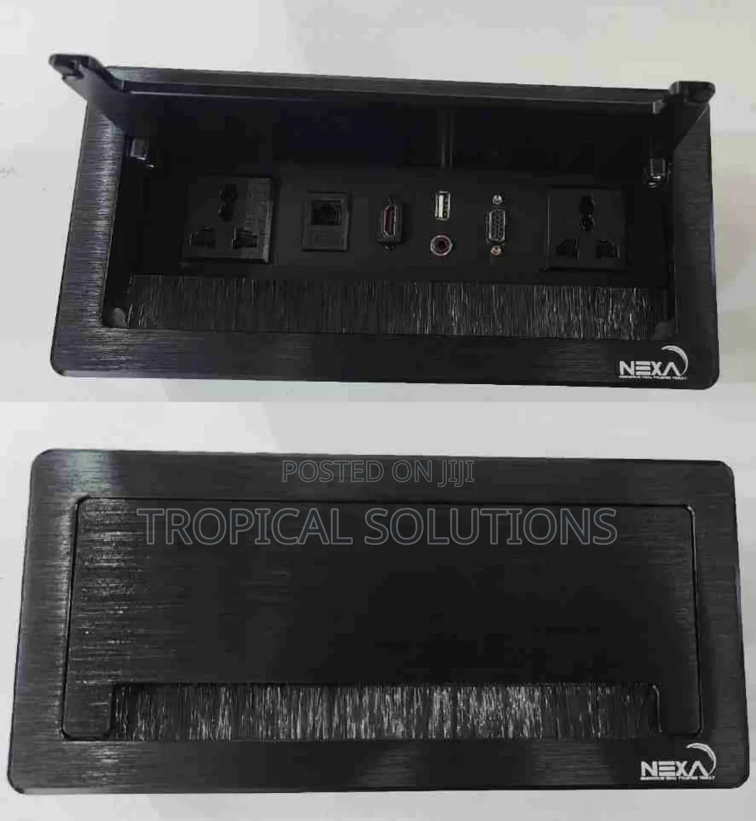 Sockets Black Pop Up Multifunction Socket With 2 Universal Sockets