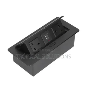 Black Flip Up Socket With 2 Universal Sockets