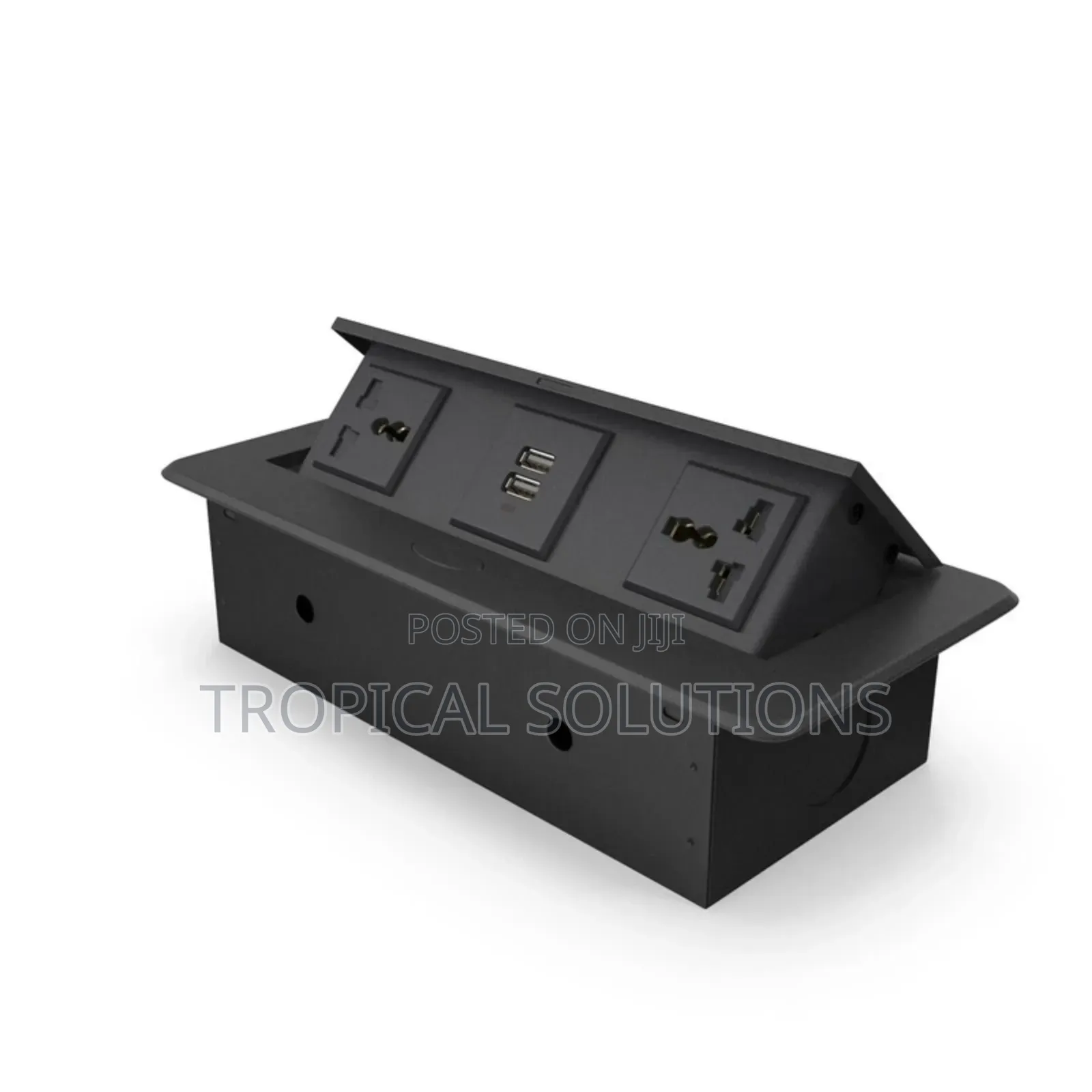 Black Flip Up Socket With 2 Universal Sockets