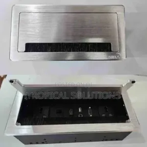 Silver Flip Up Socket With 2 Universal Sockets 1 Cat6 Internet Port