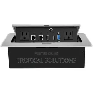 Silver Flip Up Socket With 2 Universal Sockets 1 Cat6 Internet Port