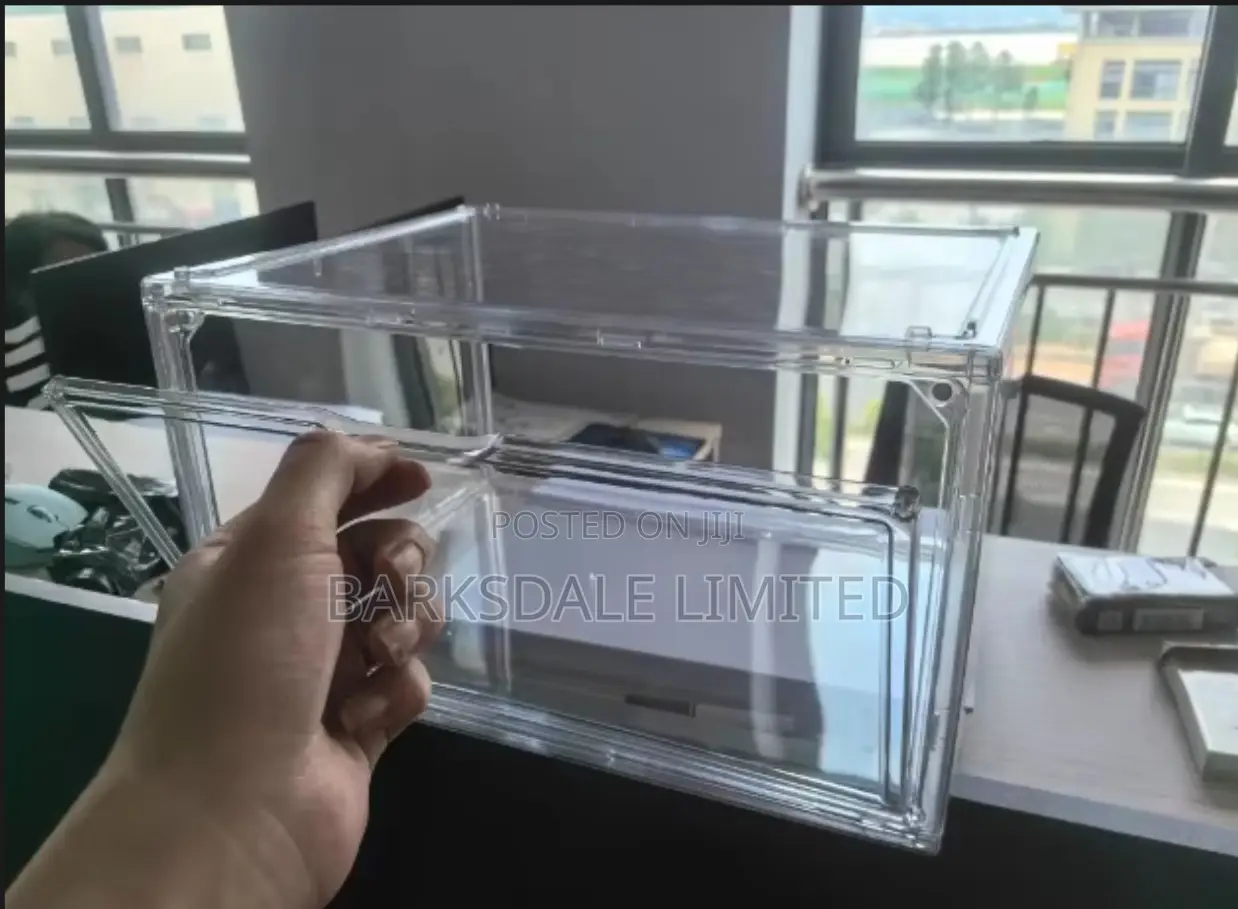Organizer Shoe Box Stackable Clear Transparent Display Acrylic Plastic