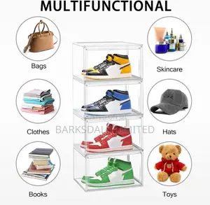 Organizer Shoe Box Stackable Clear Transparent Display Acrylic Plastic