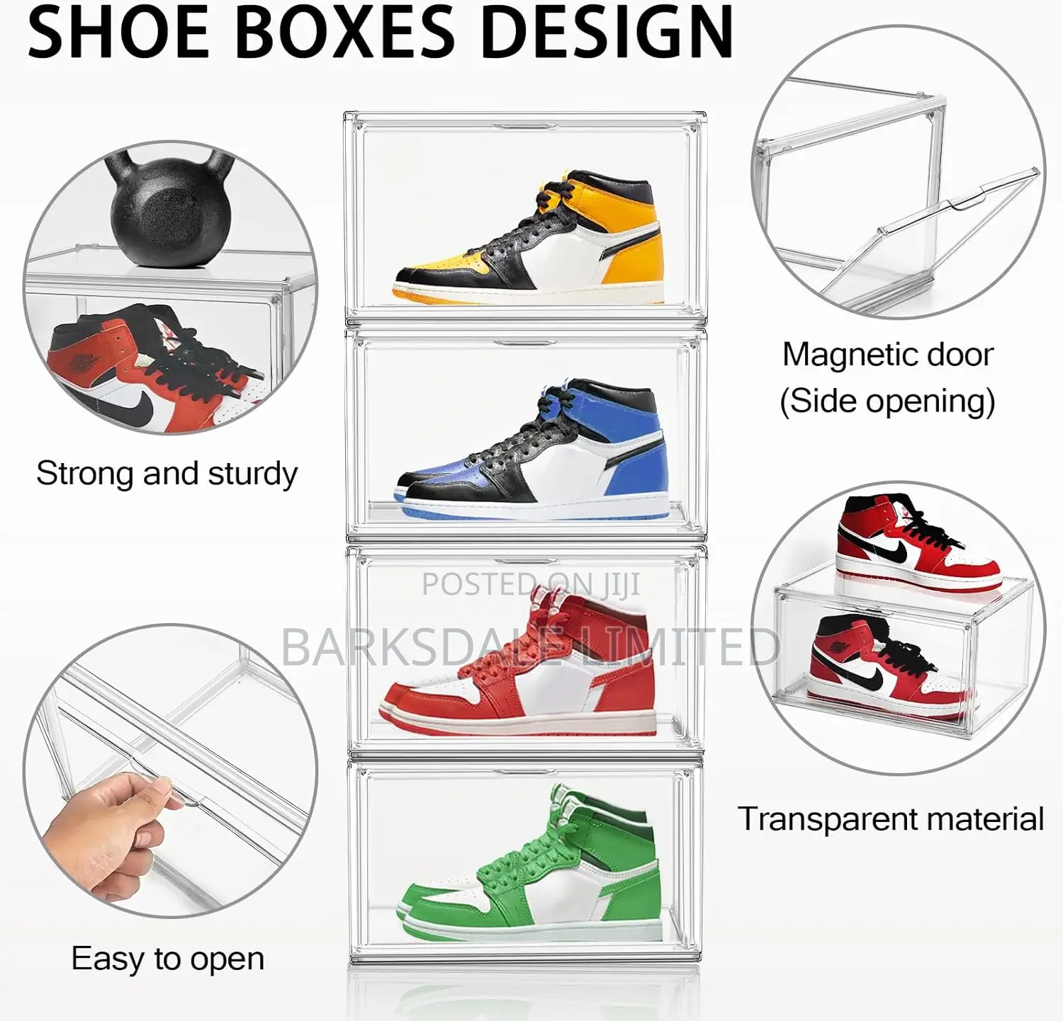 Organizer Shoe Box Stackable Clear Transparent Display Acrylic Plastic