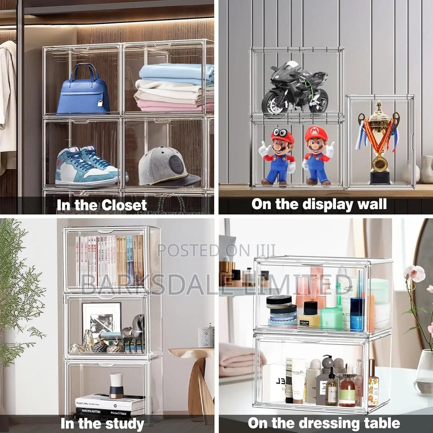 Organizer Shoe Box Stackable Clear Transparent Display Acrylic Plastic