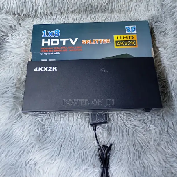  1×8 Hdmi Splitter Black Aluminum