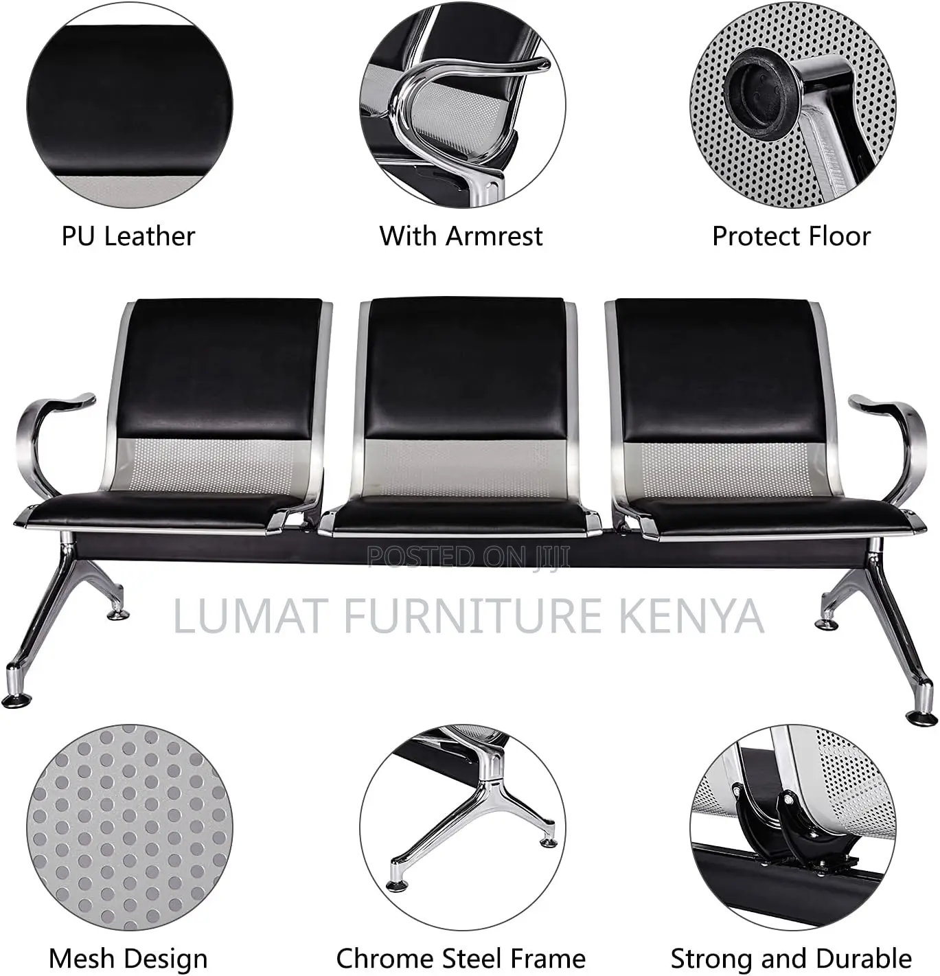 3 Link Office Waiting Bench