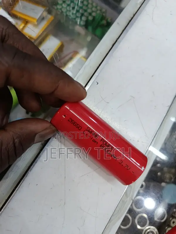 26650 Batteries: 3.7v 8000mah Flat Top Lithium-Ion Cell in Blue, Red,