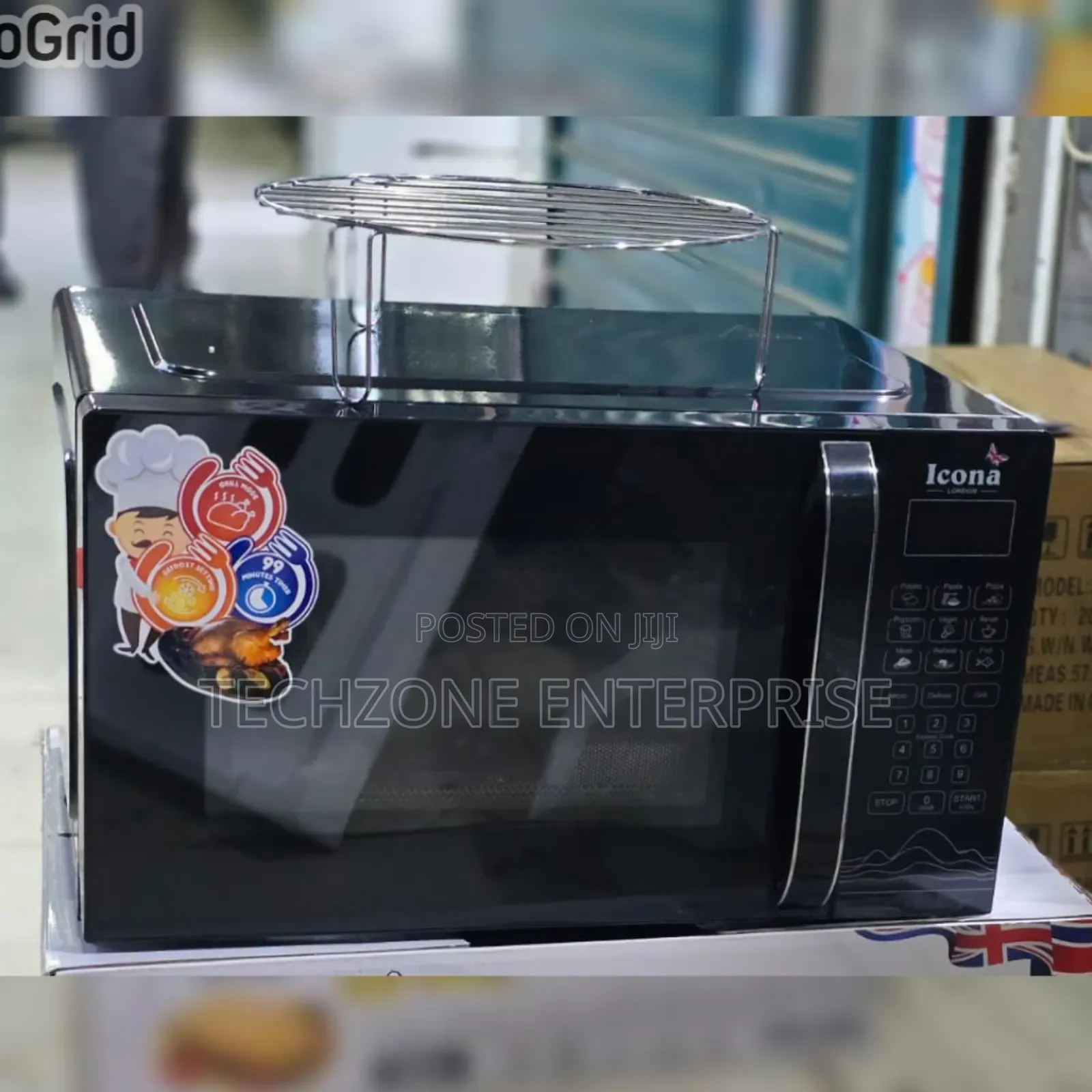 Icona 30 Litres Digital Microwave With Grill - Black 