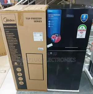Midea 127 Litres Double Door Fridge (Mdrt187fgg28) - Black