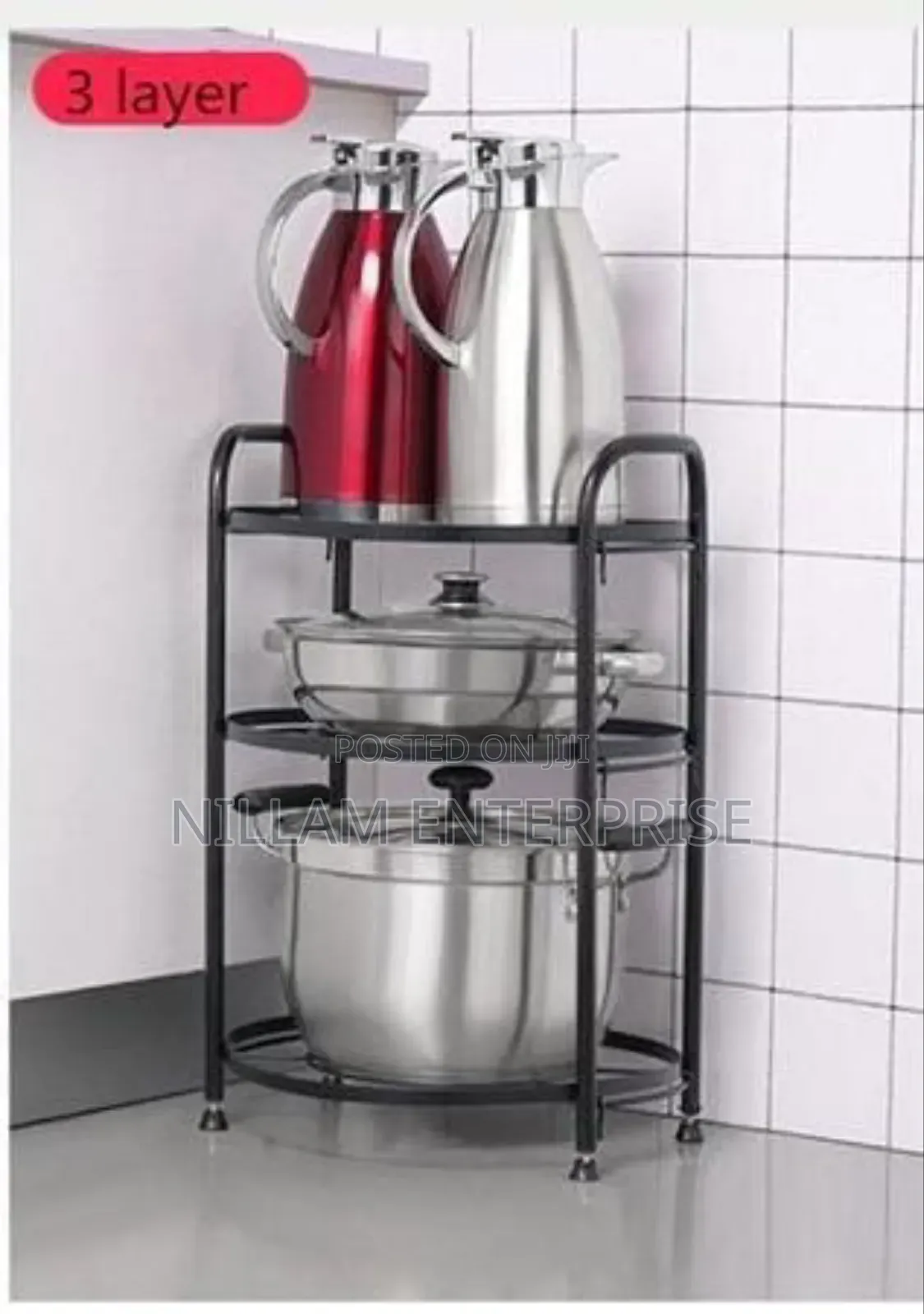 High Quality Three Layers Creative Kitchenware Organizer Pot Rack
