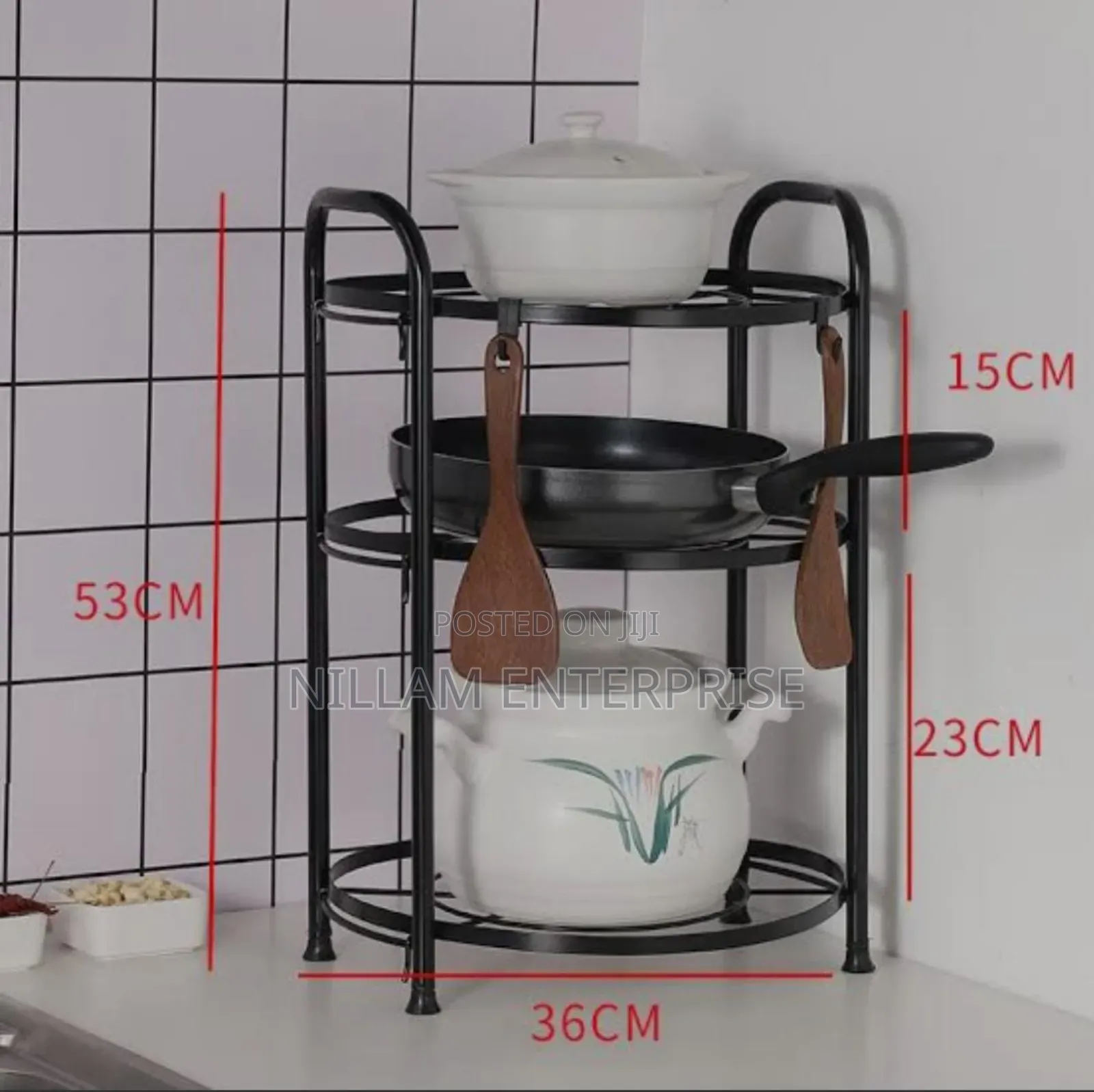 High Quality Three Layers Creative Kitchenware Organizer Pot Rack