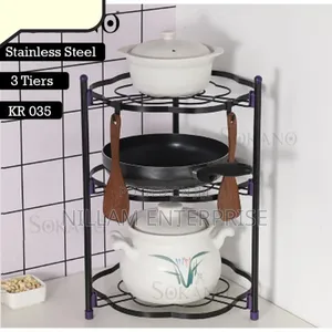 High Quality Three Layers Creative Kitchenware Organizer Pot Rack