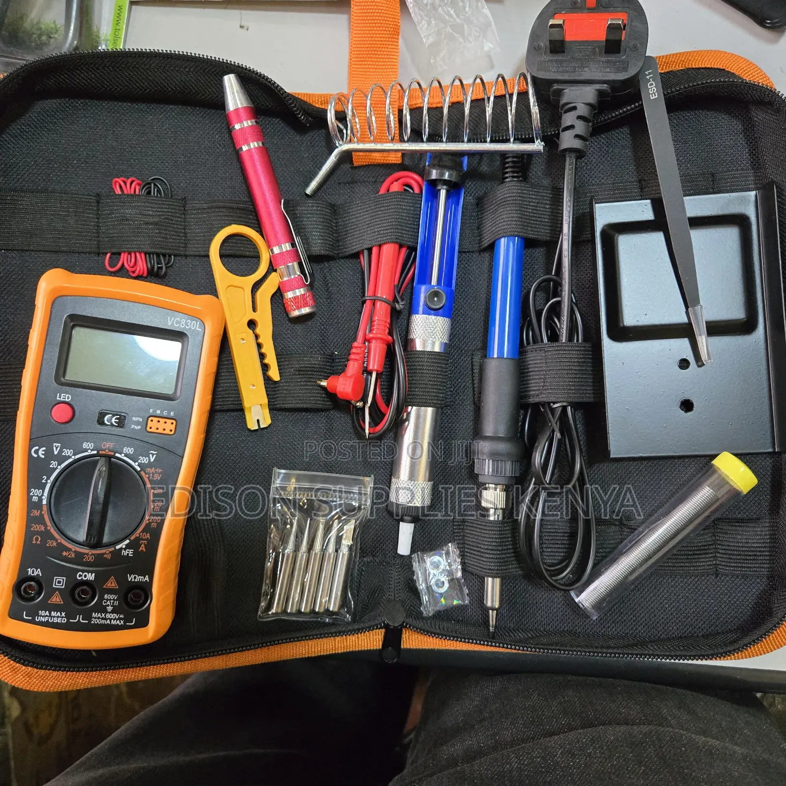 26pcs Soldering Iron Set Multimeter Tweezers Electronics Tools Solder