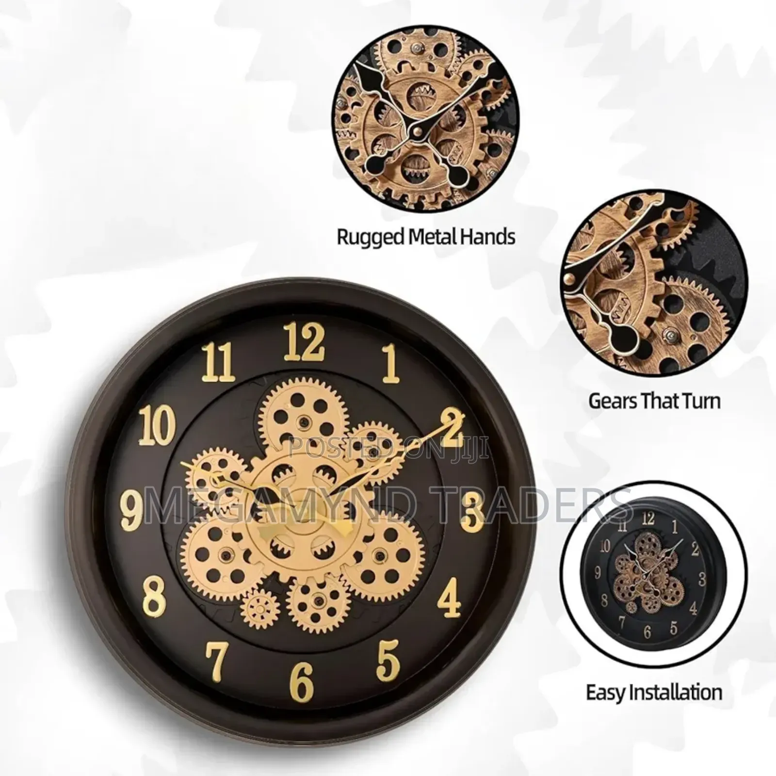Rotating Moving Gear Wall Clock