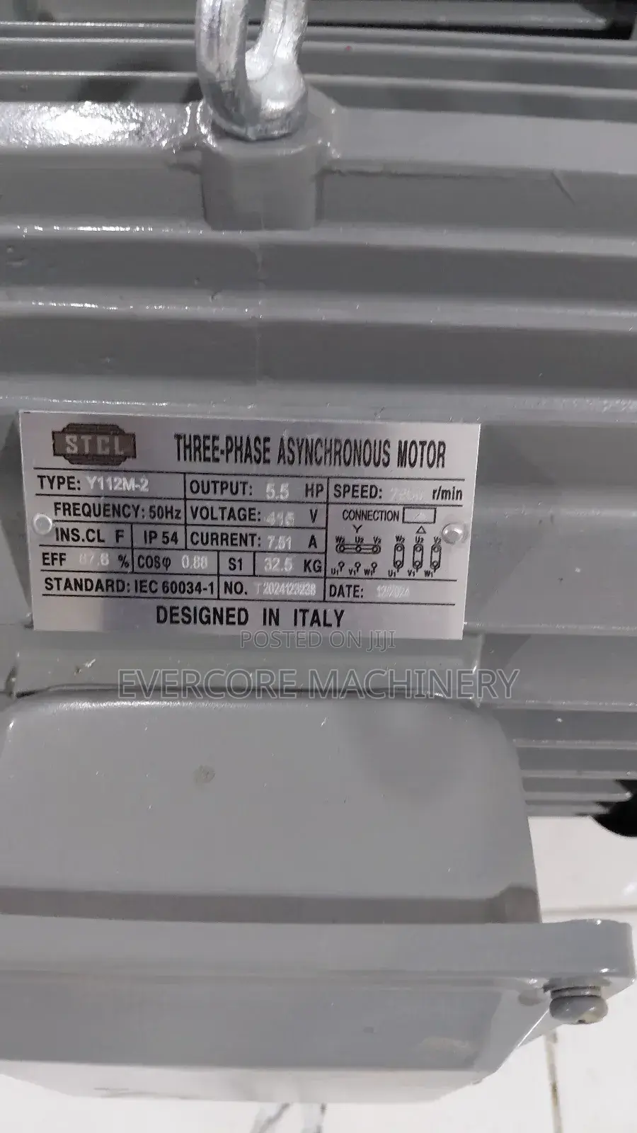 5.5hp Three Phase Motor High-Speed 415v Italy Design.
