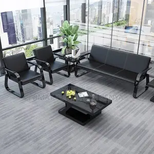 Comfortable Black Office Reception Sofa