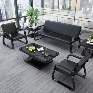 Comfortable Black Office Reception Sofa