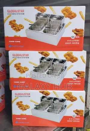 Globalstar Double Tank 6+6lt Chips Stainless Steel Double Deep Fryer