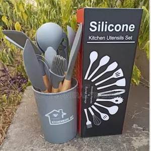 Grey 12pcs Silicone Spoon Set