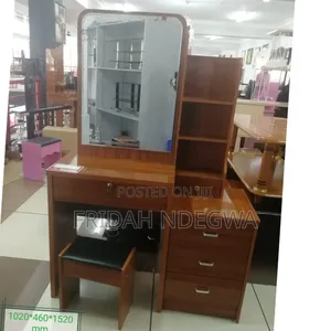 Brown Dressing Table With Sliding Mirror