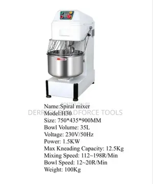 35l Hd30 100kg 1.5kw Spiral Mixer