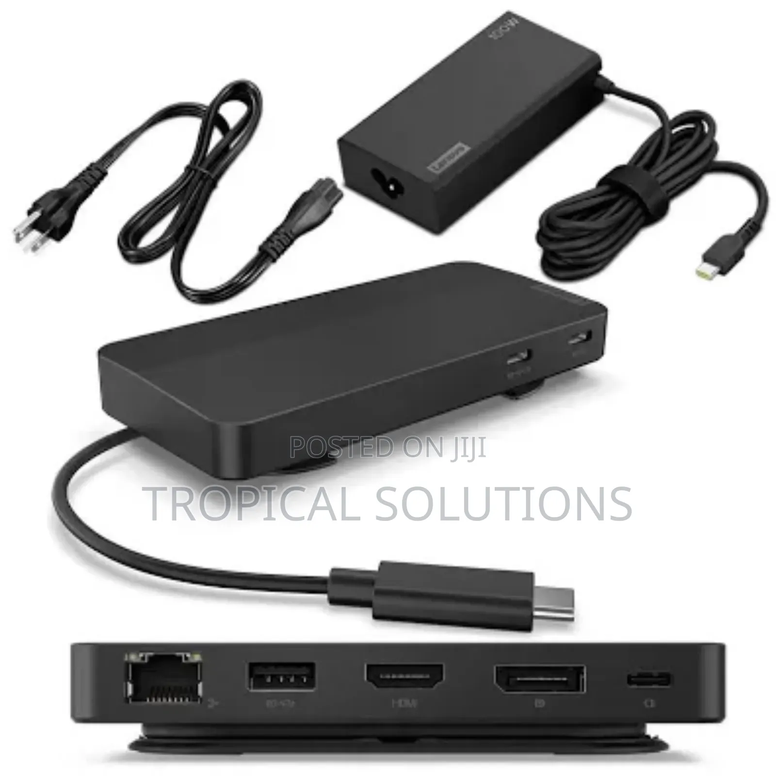 Lenovo Usb-C Dual Display Travel Dock With 100w Adapter