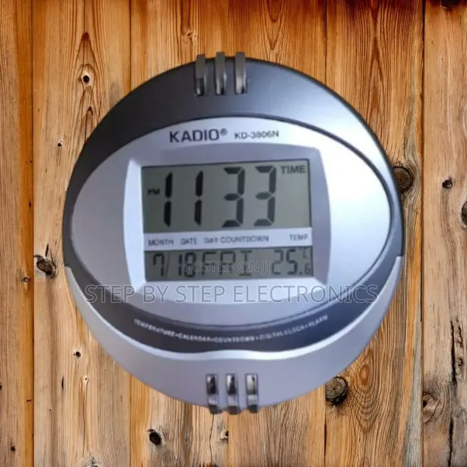 Kadio LCD Display Digital Wall Clock + Table Clock Kd-3806n