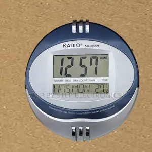 Kadio Plastic Wall Mount and Table Clock Temperature Display Clock