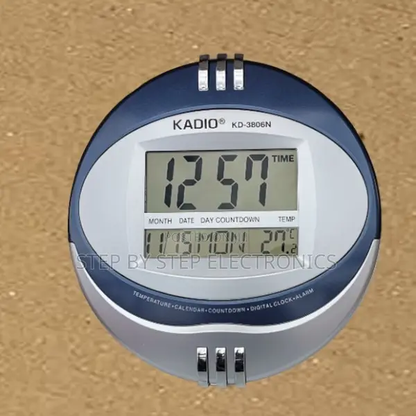 Kadio Plastic Wall Mount and Table Clock Temperature Display Clock