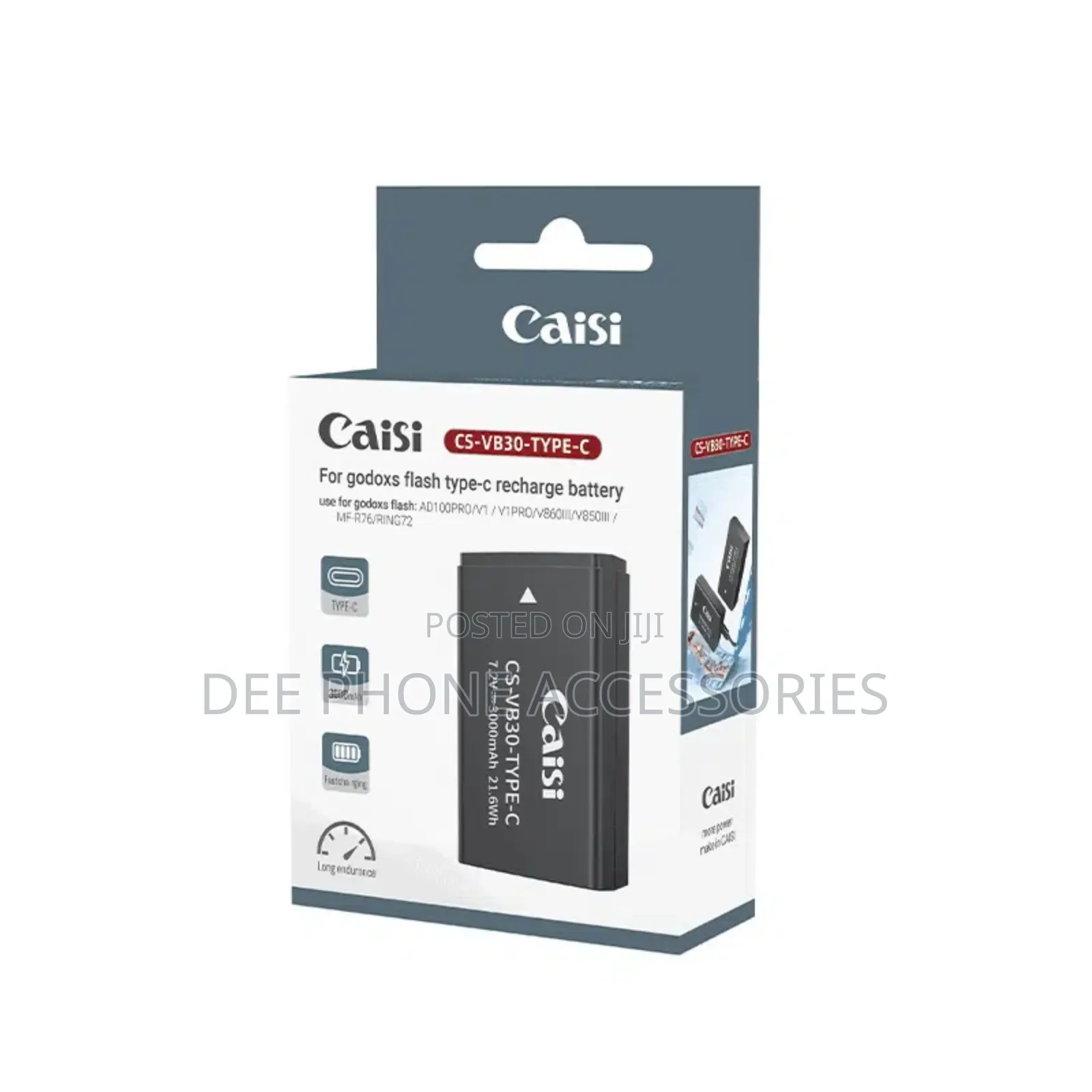 Caisi Vb 30 Type C Rechargeable Camera Battery