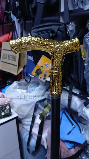 Gold Handles Walking Stick For Event's And Ceremony With Sword