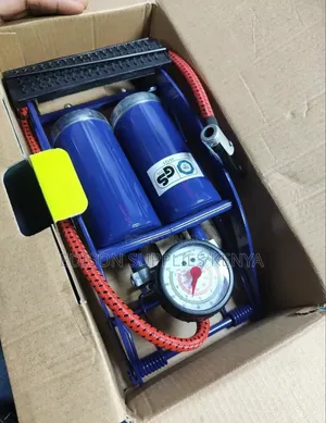 Foot Pump With Gauge Bike Pump Car Wheels Tire Pumps 2 Double Barrel