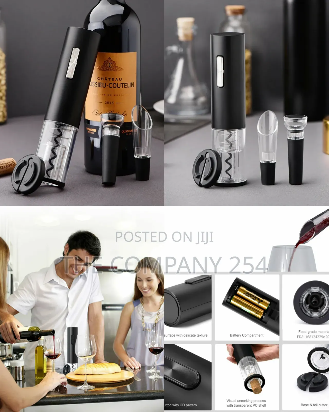 Electric Wine Openers Set Without Stand 4- In-1 Automatic Corkscrew