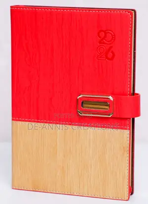 2026 Red Diaries With Cord and Leather