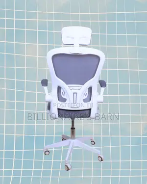 Orthopedic White Ergonomic Office Chair — Breathable in Hot Weather