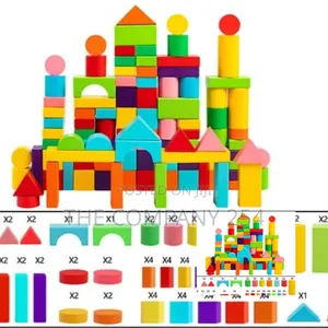 *Woooden Blocks*100 PCS Blocks for Kids Playing and Etertainment