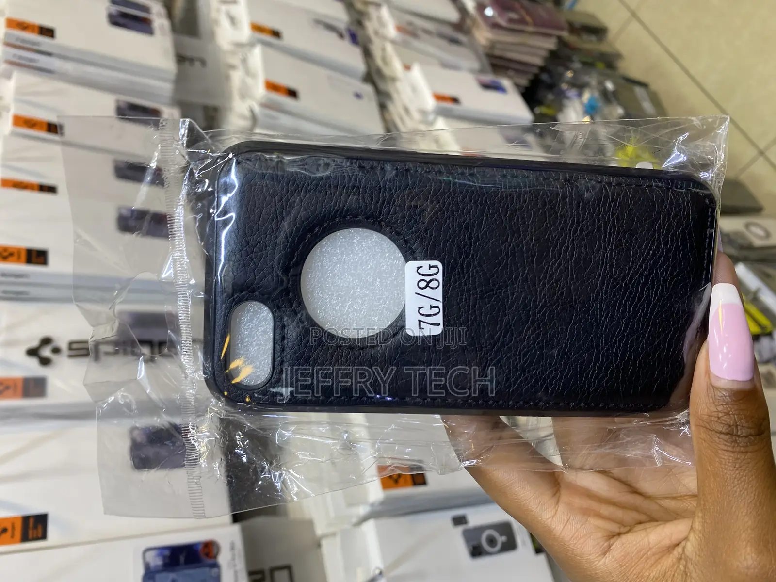 Clickfleek Premium Pu Leather Logo View Back Cover for iPhone 7g/8g