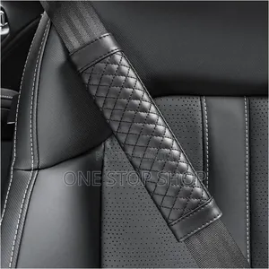 2pcs Black Leather Universal Clip on Safety Belt Pad Cover