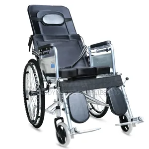 Reclining Patient Wheelchair Plus Commode