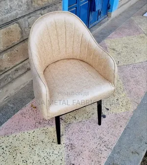Modern Restaurant Dining Chair, With Beige Fabric.