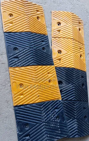 Speed Bump With Yellow Stripes