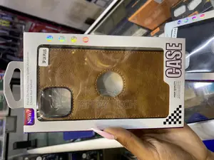 Gimens Vegan Leather iPhone 14 Plus Case With Apple Logo Cut