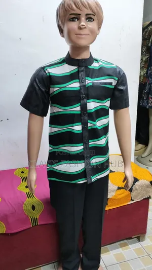 Green Waves Boys African Shirt 5-6 Years