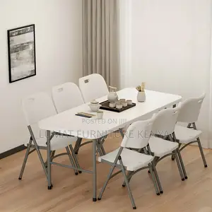 White Portable Folding Dining Table