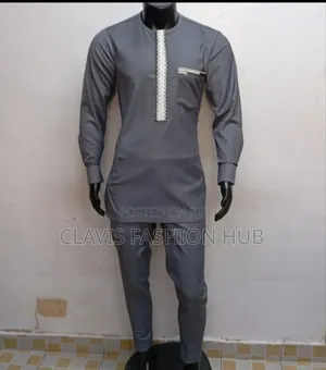 Readymade Medium Grey African Senator Suit